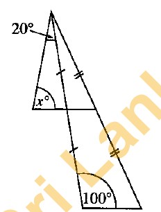 Question 17 figure: triangles with given angles